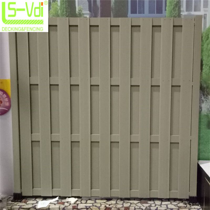 Wind proof cheap wpc fence with bamboo panels and metal post