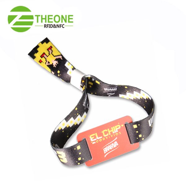 RFID NFC woven cloth wristband bracelet for musical festival