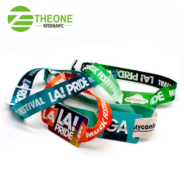 RFID NFC woven cloth wristband bracelet for musical festival