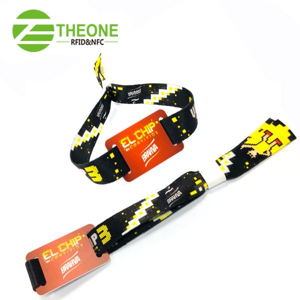 RFID NFC woven cloth wristband bracelet for musical festival