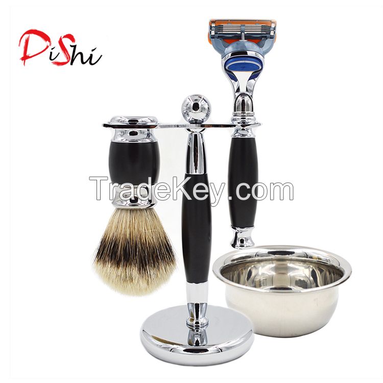 silvertip badger shaving brush set for man, stand,shaving razor,shaving bowl