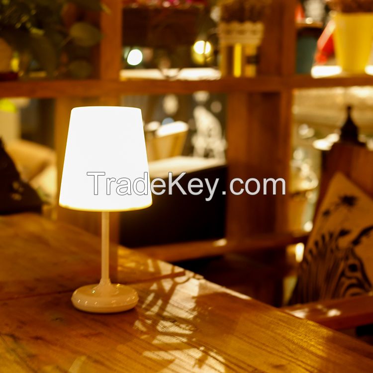 USB battery charging touch remote led bedroom plastic table lamp