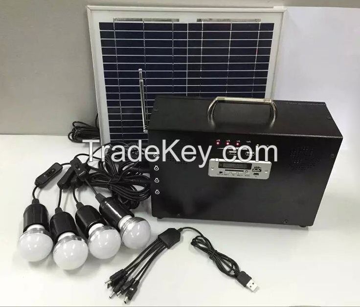 20W Portable Solar System For Home Use Lighting with Audio Player