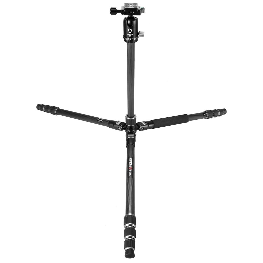 OEM Kingjoy 5 section carbon fiber professional camera photo tripod with bal head max load 12kg