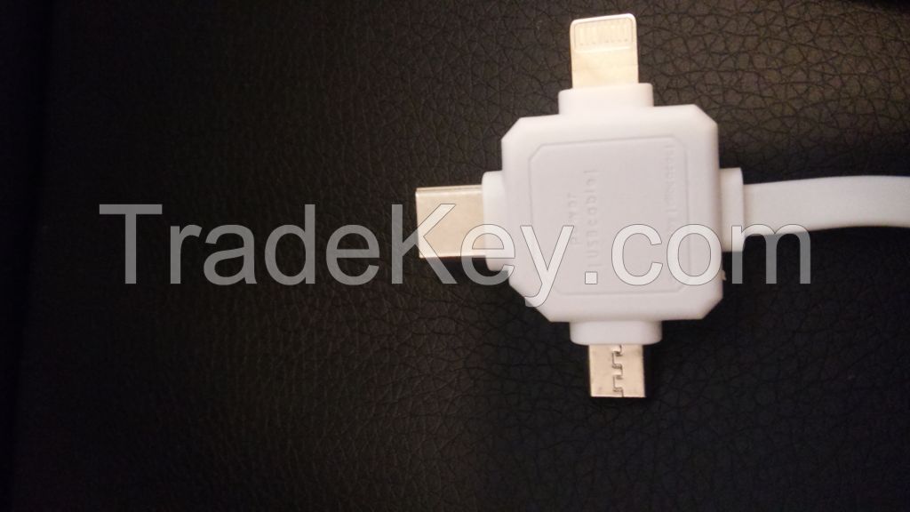 Universal USB Charging Cable(Type-C/Micro USB/Lightning)