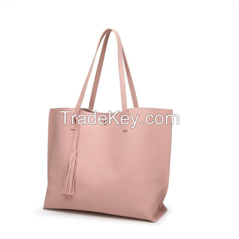 Popular Design Semi-PU Women Shopper in Low Price