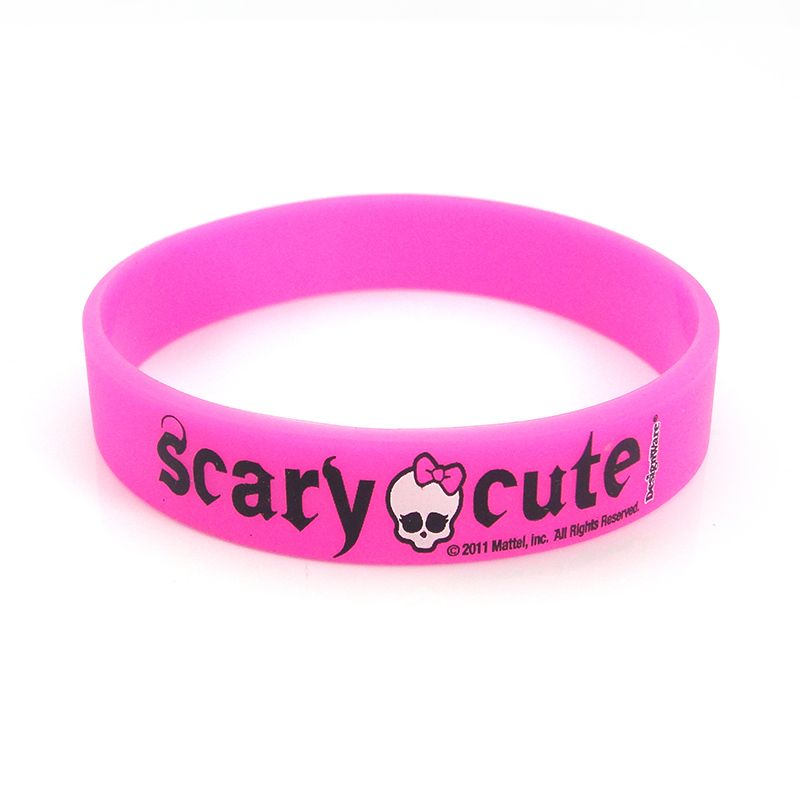 Custom logo printed silk printing cheap silicone bracelet rubber wristband