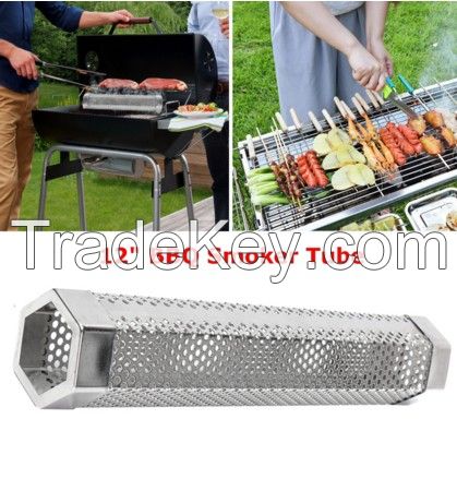 BBQ Grill Hot Cold Smoking Mesh Tube Smoke Generator Stainless Pellet Smoker Tube