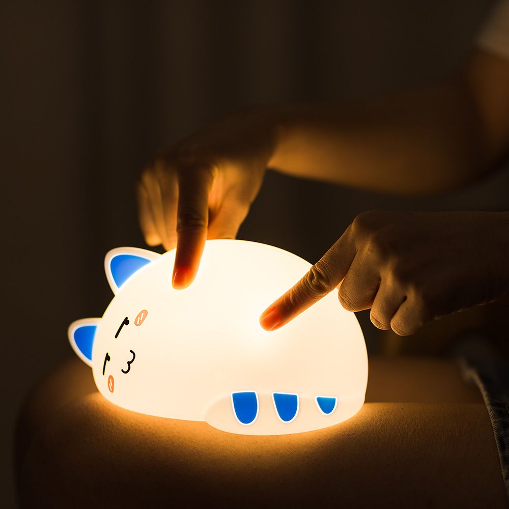 OneFire Cute Silicone Led Night Light Multicolor Nursery Sensitive Tap Control Night light Lamp for baby