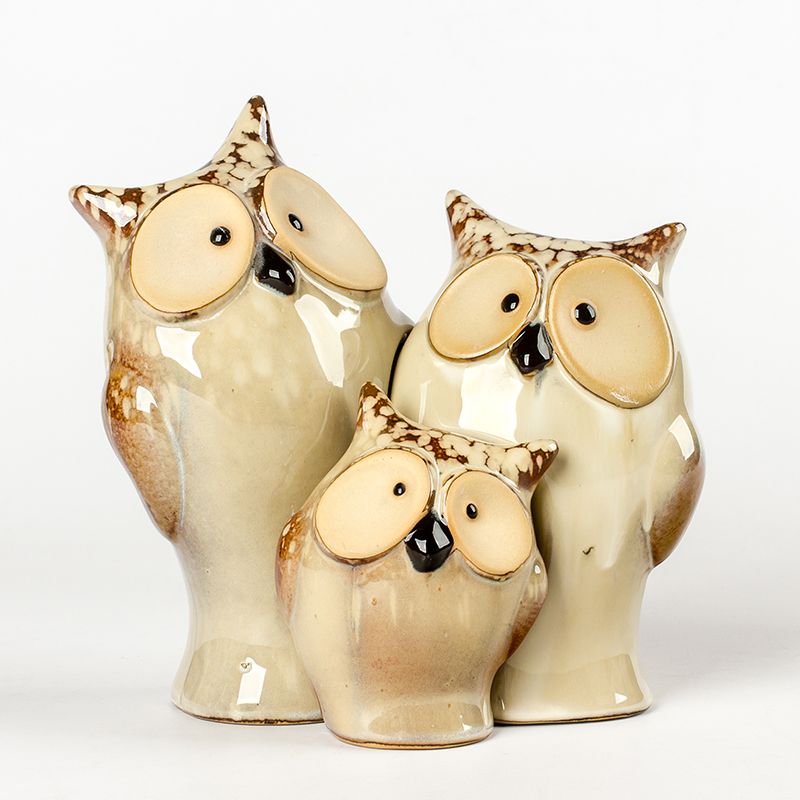 china ceramic home decorative cartoon owls ceramic owls candle holder