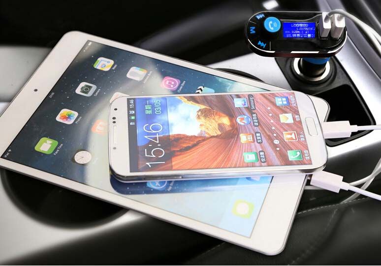 Fastly Car FM Transmitter Bluetooth USB Charger for Mobile Phone