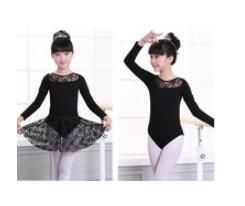 New Children Latin Dance Dress Long Sleeve Lace Sequin Kids Latin Dresses Girls Stage Performance