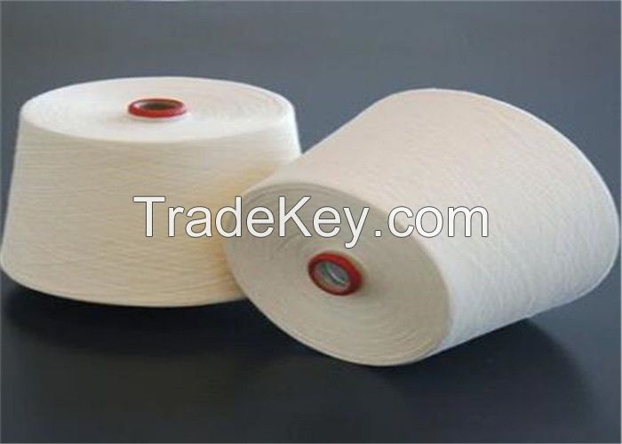 Polyester cotton blended yarn raw white