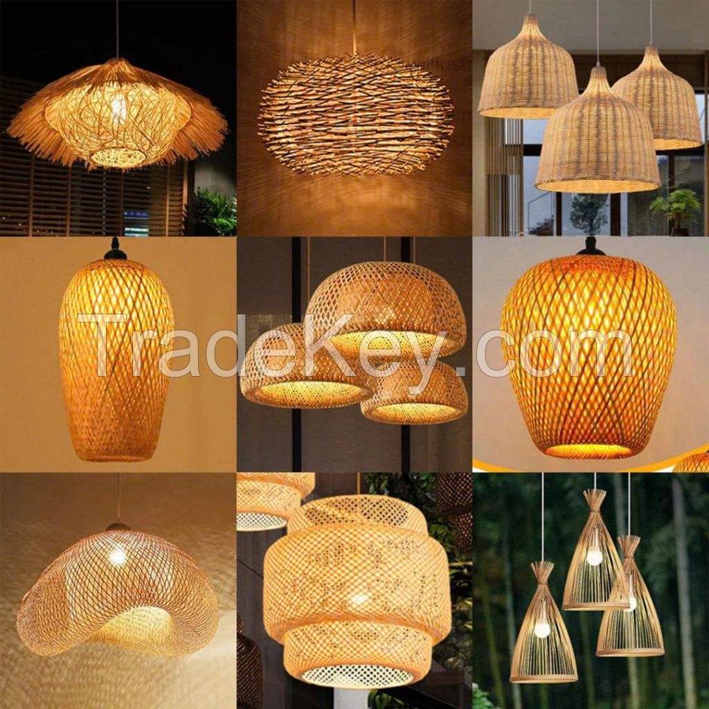 BAMBOO AND RATTAN LAMP HANDMADE DECOR LIGHTING FIXTURE BULK WHOLESALE EXPORT SUPPLY HOT DEAL TOP SALES PREMIUM QUALITY