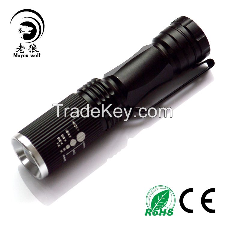 Hot selling Rechargeable outdoor zoomable led mini flashlight