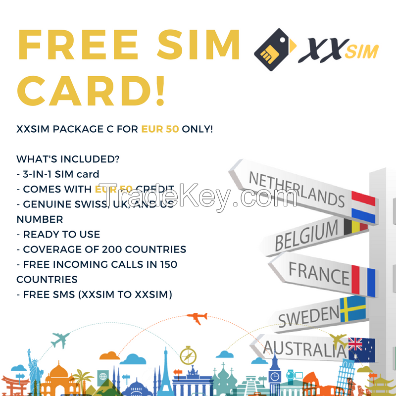 XXSIM - FREE SIM Card