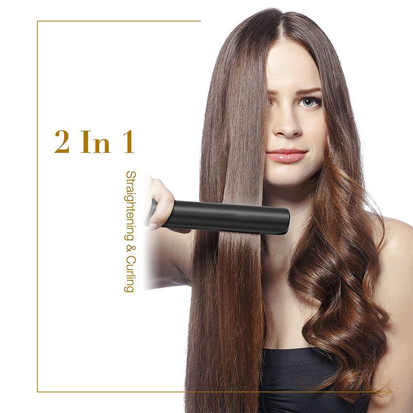 Hot style ceramic electric splint straightener negative ion straightener double roll curling stic straightening magic device