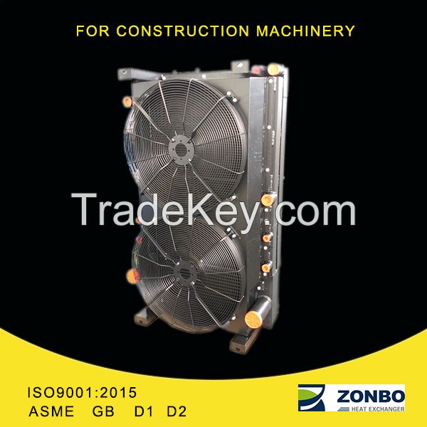 Oil cooler water cooler heat exchanger for excavator