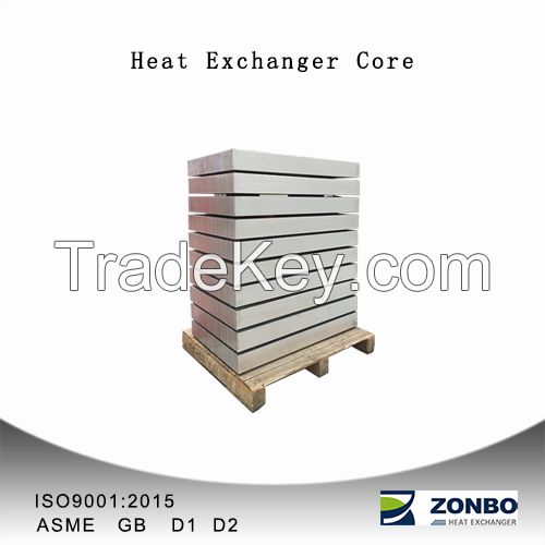 Aluminum plate fin heat exchanger core 