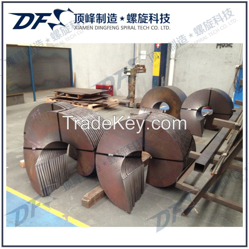 Sectional screw flights for Concrete Mixer