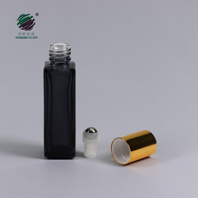 1/3 oz 10ml 10 ml square glass roll on perfume bottle roll on essential oil bottle