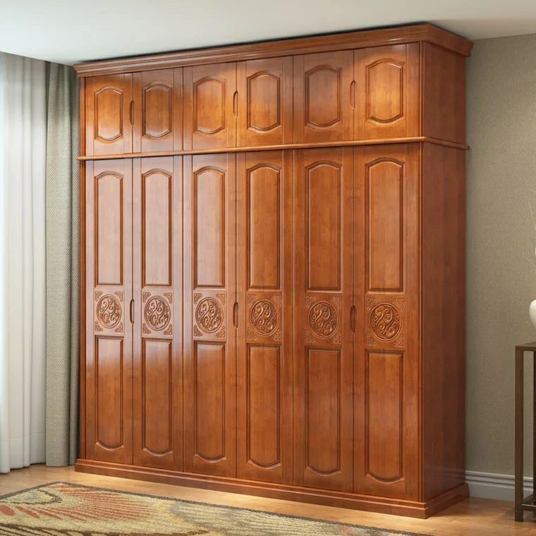 Solid wooden simple modern Chinese integral wardrobe