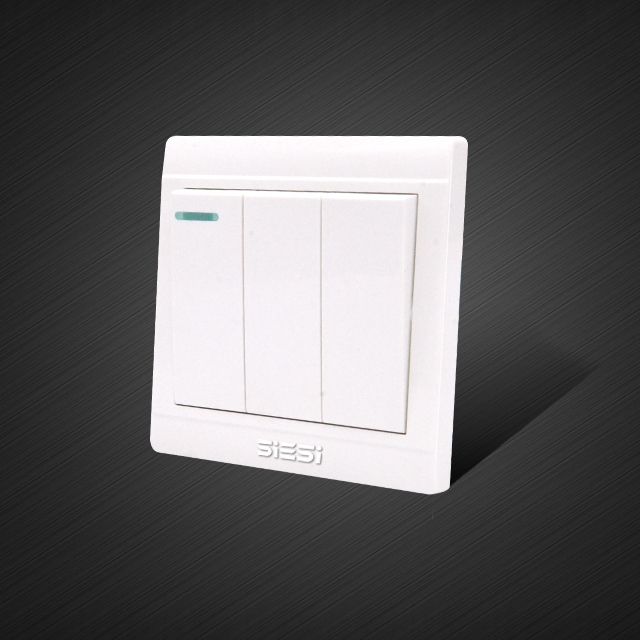 3 Gang 1 Way Electrical Wall Switch