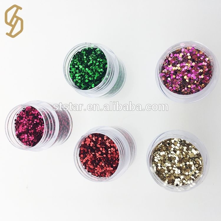 Hexagonal PET Glitter Powder Christmas Poly Flake Festival Wholesale Bulk Glitter