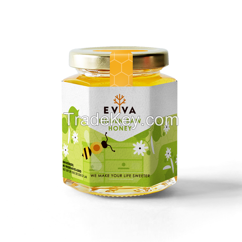 Raw Honey in Glass Jars