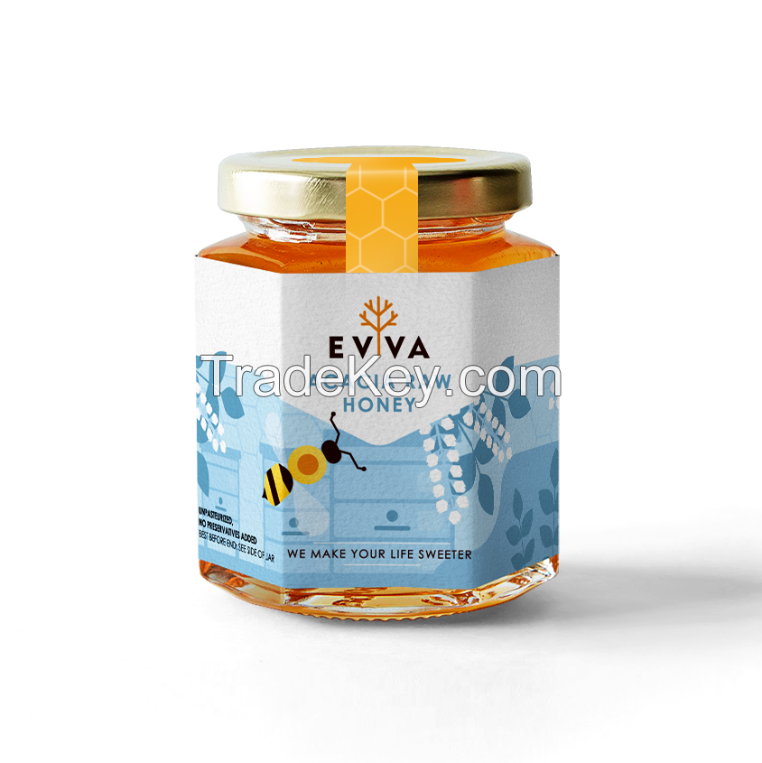 Raw Honey in Glass Jars