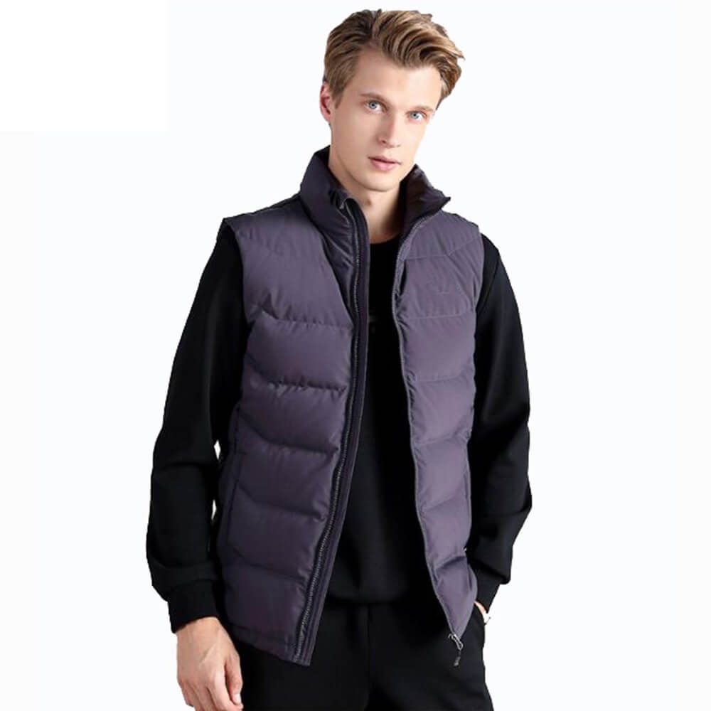 Wholesale Men Thick Camping Windproof 100% Nylon Vest Duck Down Waistcoats