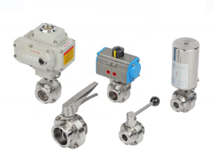 SS  Manual/Pneumatic Actuator Sanitary butterfly/ ball/check/ Valve etc