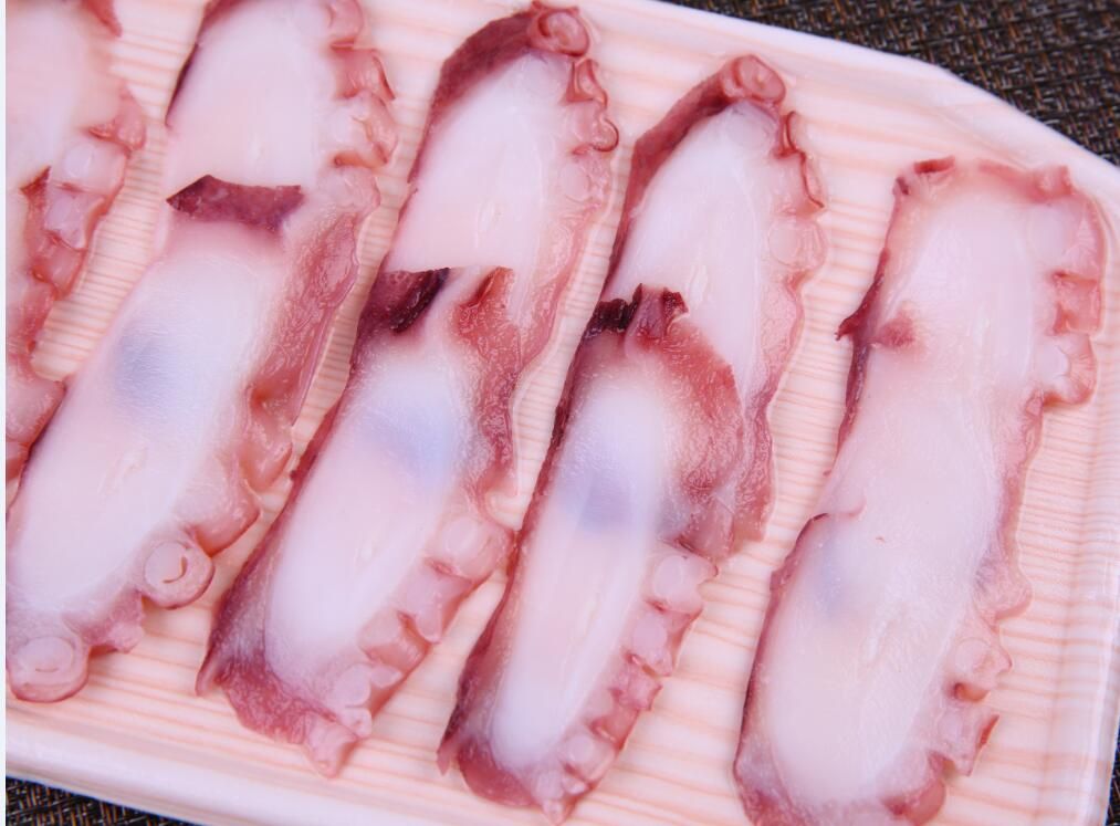 Frozen octopus tentacles slice for sushi