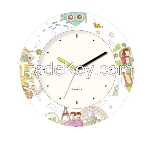 Flowers plastic wall clock