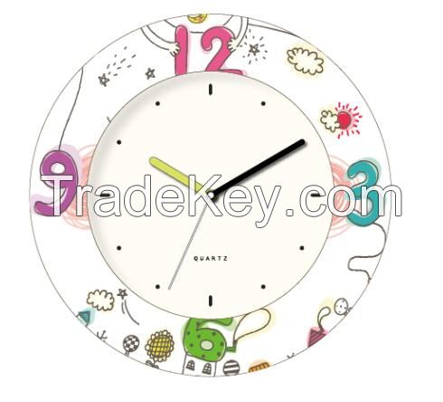 Flowers plastic wall clock