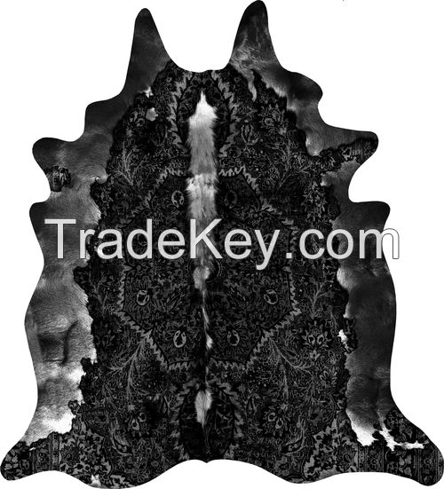 Black Persian Cowhide Rug