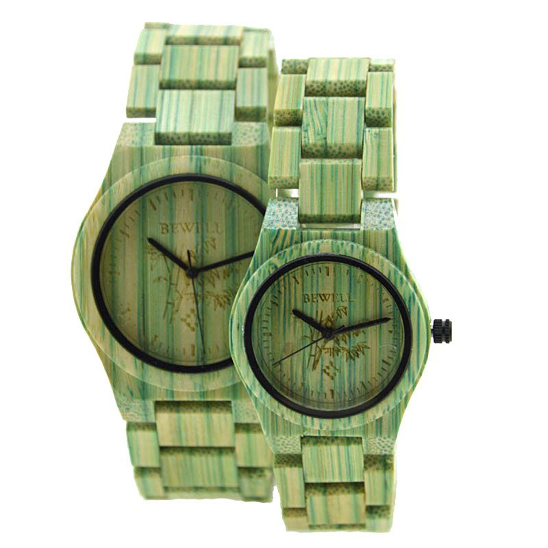 Coloful Bamboo Couple Watch Custom Logo Wooden Wrist Watch With Japan Movt Quartz Watch