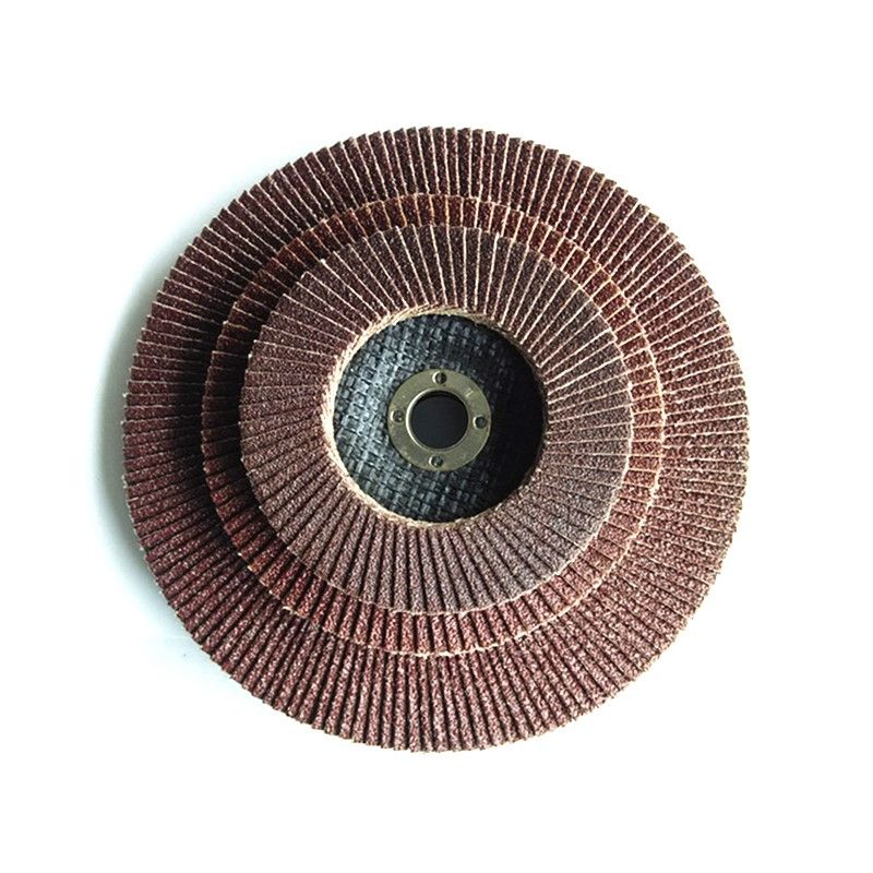 125mm calcined alumina  flap disc make up of sandpaper with 115mm metal backing pad