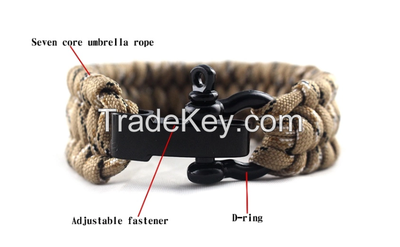 New Fashion Outdoor Items For Camping Customizable Bracelet, 2020 New Products Field Survival Custom Fabric Bracelets 