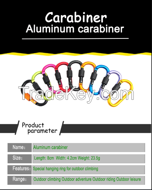 Mini Metal Keychain Carabiner For Camping Jungle Style Rescue, Wholesale Outdoor Disaster Equipment Colorful Metal Carabiner