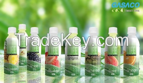 Aloe vera drinks with organic fruit juices