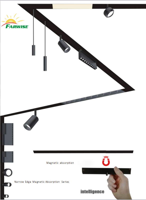 Indoor low voltage DC 48V embedded track magnet 6w 10w 20w 30w cob magnetic led track light system 5 years