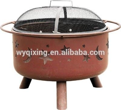 hot sale outdoor square garden steel charcoal fire pit BBQ grill fire pit outdoor