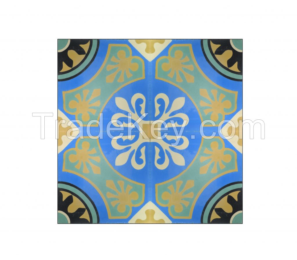 Cement tiles, encaustic tiles, hand painted tiles, marble bathtubs and sinks, vases, plates.