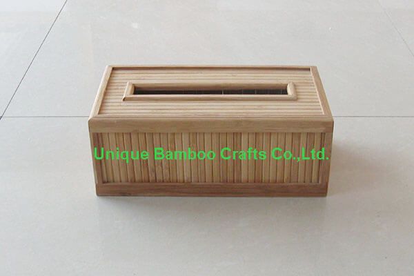 Eco-friendly bamboo napkin box in natural color