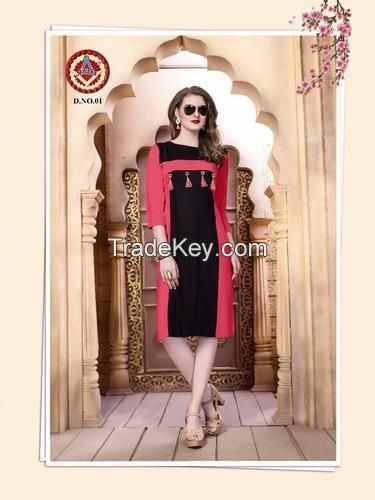 A-Line Casual Wear Rayon Kurti