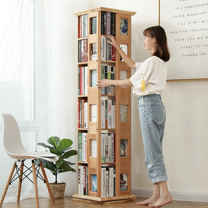 Kids Library Wood Rotating Bookcase