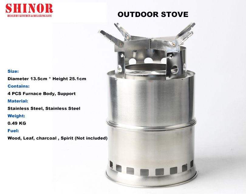 Stainless Steel Backpacking Stove for Picnic BBQ Camp Hiking