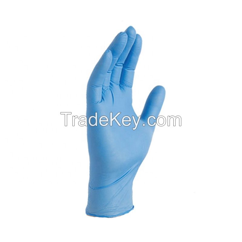 Disposable powdered free blue nitrle gloves for medical use 