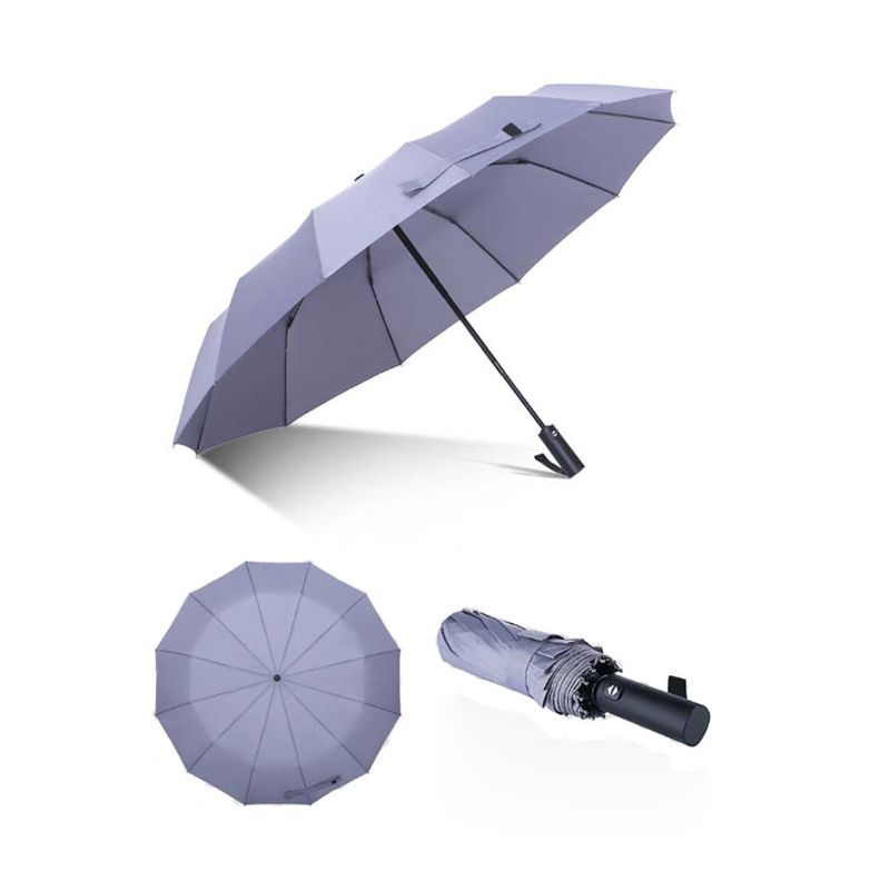 stock customized 12K automatic UV coated fold umbrella with print logo